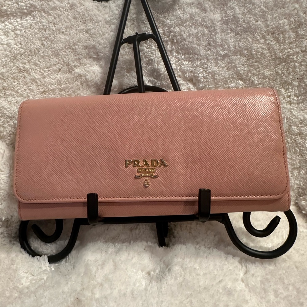 Prada  Pink & Red  Double Snap Wallet